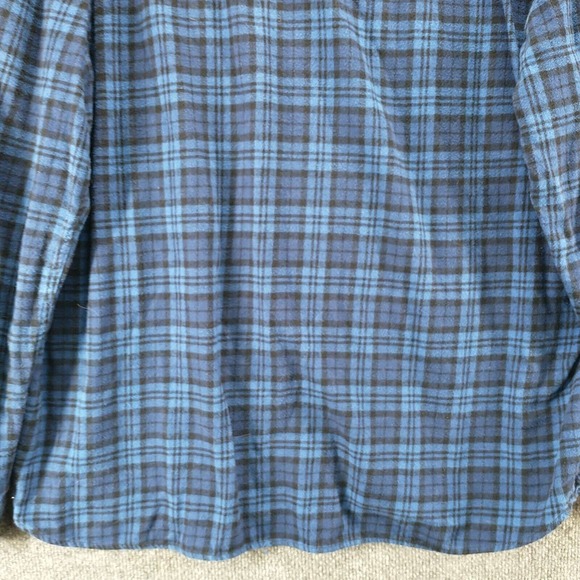 Boston Traders Men's Flannel Button-Down Shirt Blue Black XXL Plaid 100% Cotton - Picture 7 of 12